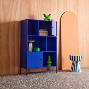 Buffet, meuble de rangement industriel métal 6 compartiments OKLAHOMA