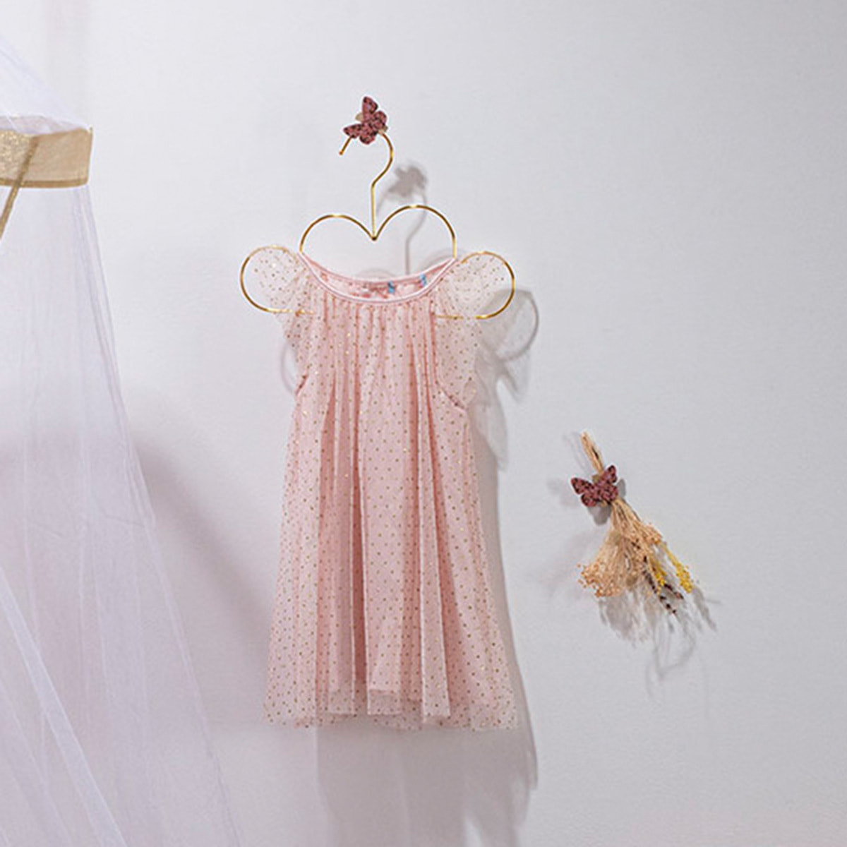 Lot de 3 cintres "Nuage" doré plastique