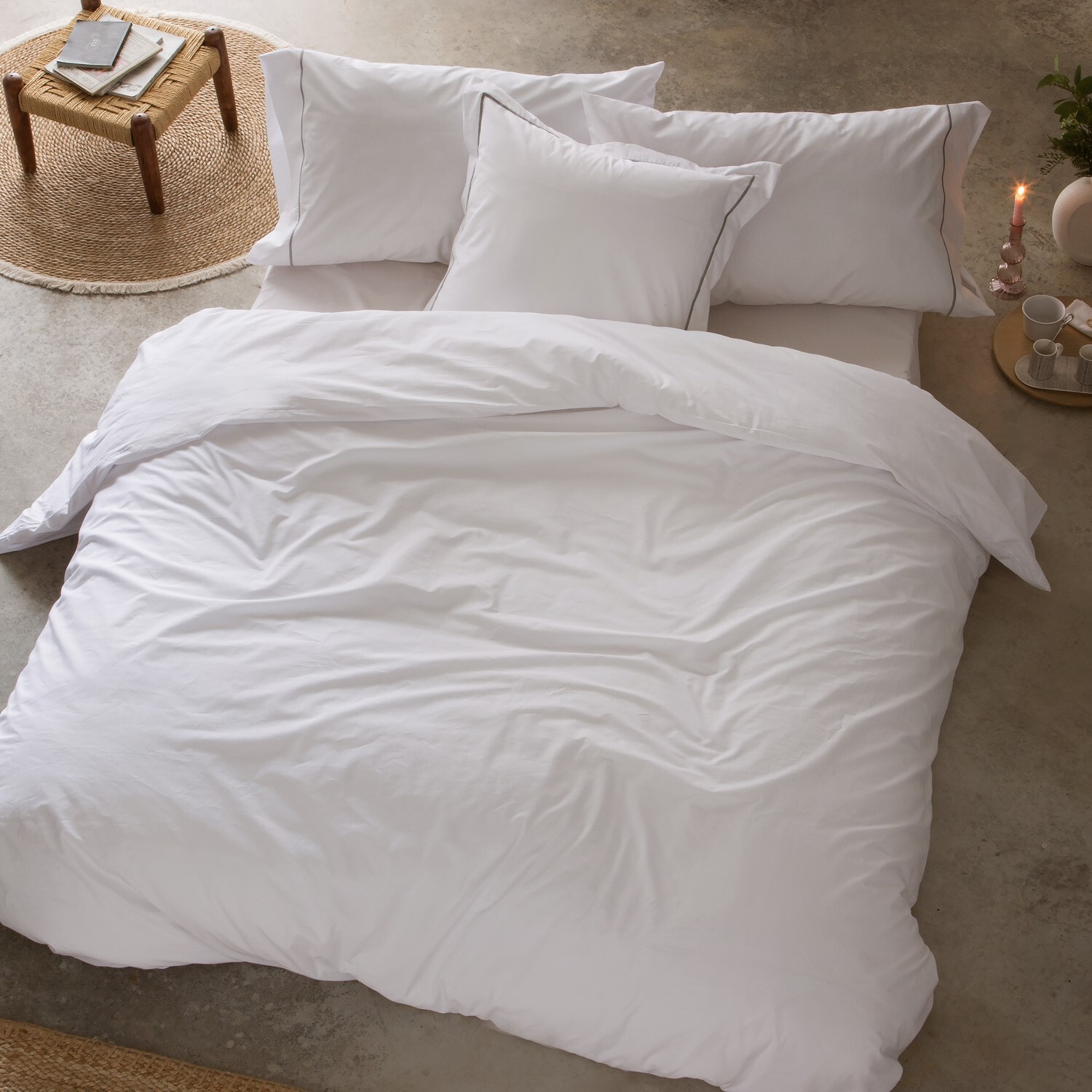 Housse de couette Blanc 100% coton 79 cm/2