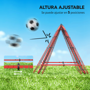 Red de Rebote Plegable de Doble Cara, Reboteador de Fútbol Ángulo Ajustable de 5 Niveles, con Tubo de Acero, Fácil de Instalar, Entrenamiento de Fútbol, Tenis, Béisbol, 100x95x90 cm, Rojo