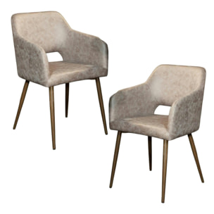 Fauteuil de table gris taupe (lot de 2)