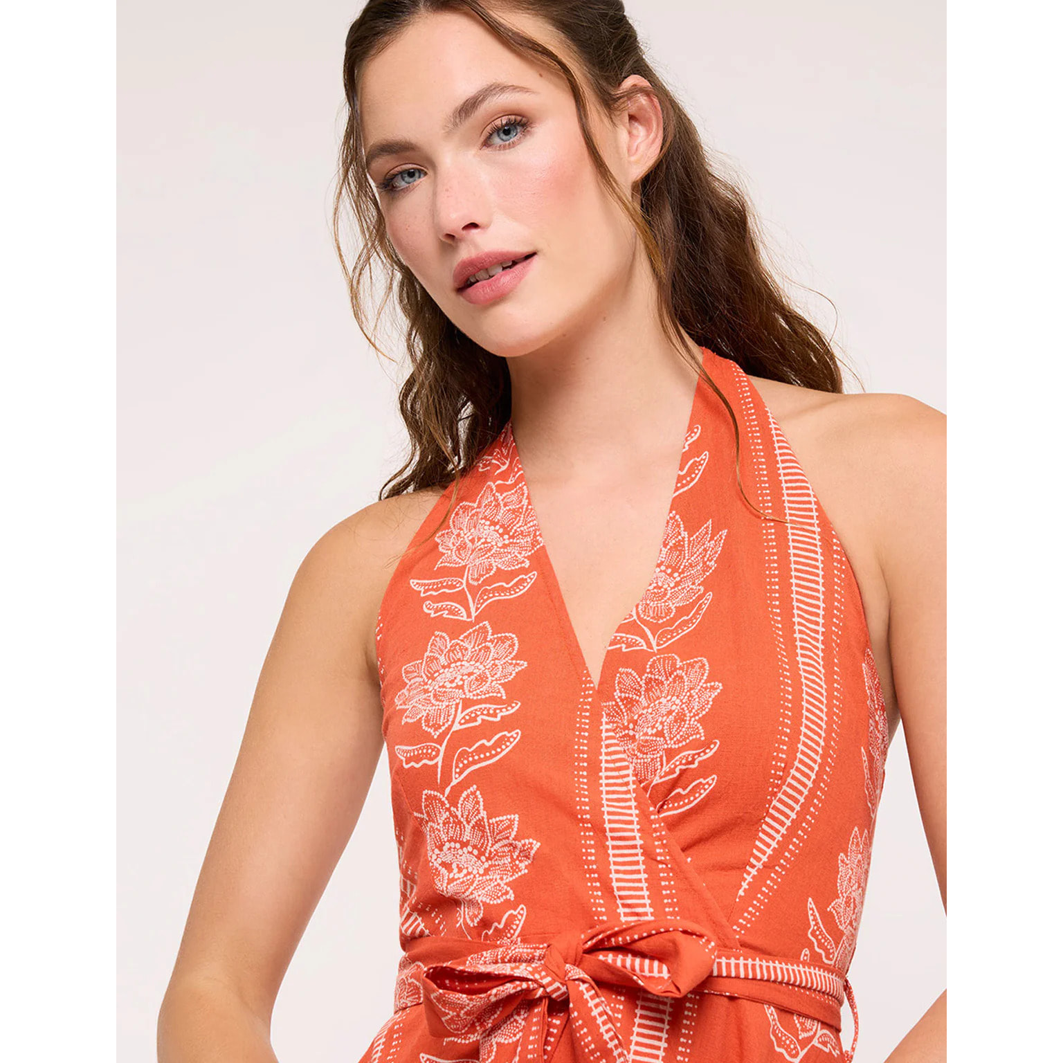 Vestido Midi Naranja con Lazo - Galia