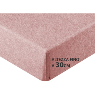 Lenzuolo Sotto Con Angoli In Jersey No Stiro In Tinta Unita Melange Colore Rosa