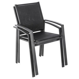 Fauteuil de jardin empilable Axiome Poivre & Graphite