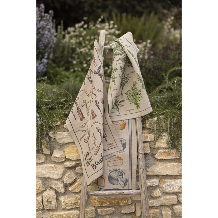 Torchon lin Les fromages