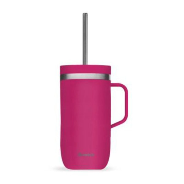 Mug isotherme QWETCH inox avec anse matt Magenta 600ml