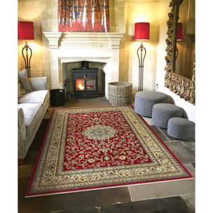 Tappeto Stile Persiano Disegno Medaglione rosso