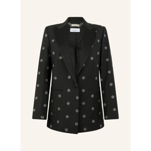 PHILIPP PLEIN Boyfriend's Fit Blazer Monogram Strass Monogram