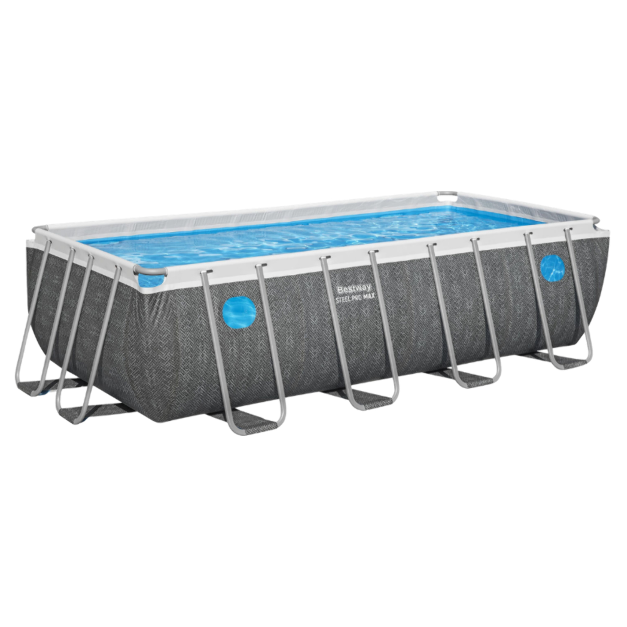Bestway Piscine hors sol tubulaire rectangulaire Bestway Steel Pro Max Splashview 488 x 244 x 122 cm gris