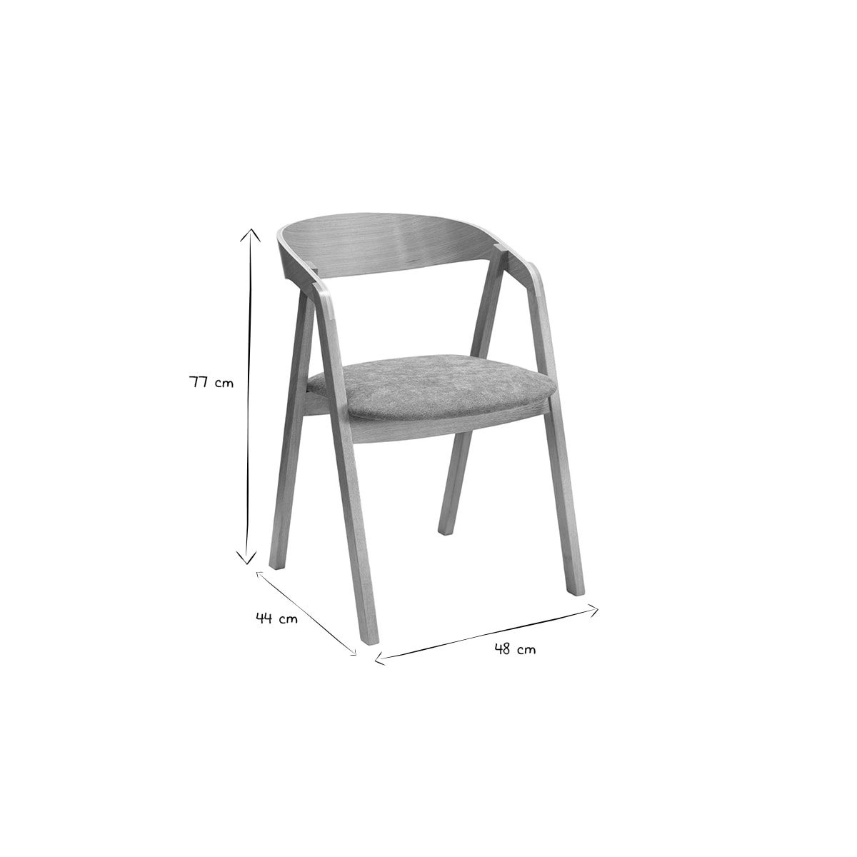 Chaises scandinaves empilables en bois clair chêne et tissu effet velours terre brûlée (lot de 2) LOVA