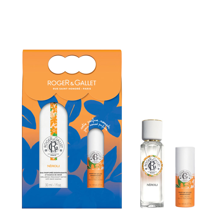 Néroli - Coffret Eau Parfumée Bienfaisante 30ml et son Parfum Solide