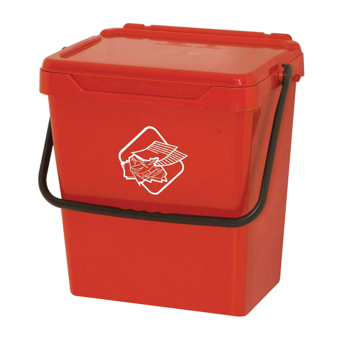 Pattumiera Fosca, Cestino portarifiuti, Bidone per raccolta differenziata, Cestino spazzatura, 100% Made in Italy, 40x31h39 cm, Rosso