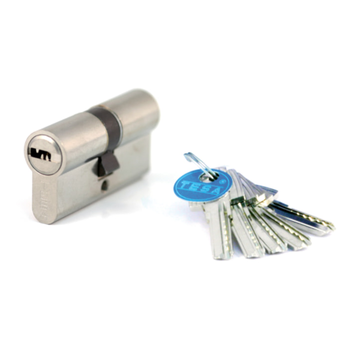 Cylindre de sûreté TESA T60 débrayable - Nickelé - 30 x 30 - MV 3 - 3 clés - T65D3030NKA