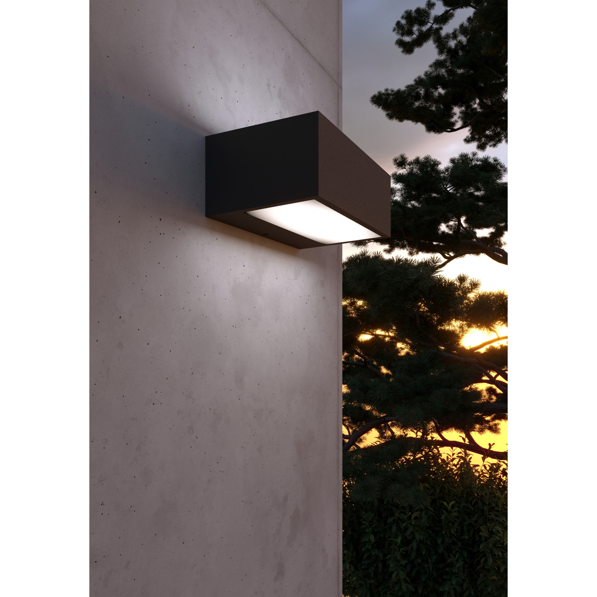 LedsC4 Aplique LED Exterior Doble Emisión 300mm, 4216 Lúmenes, IP66, Aluminio Gris Urbano, Luz Blanca Neutra 4000K, Ideal para Fachadas y Jardines