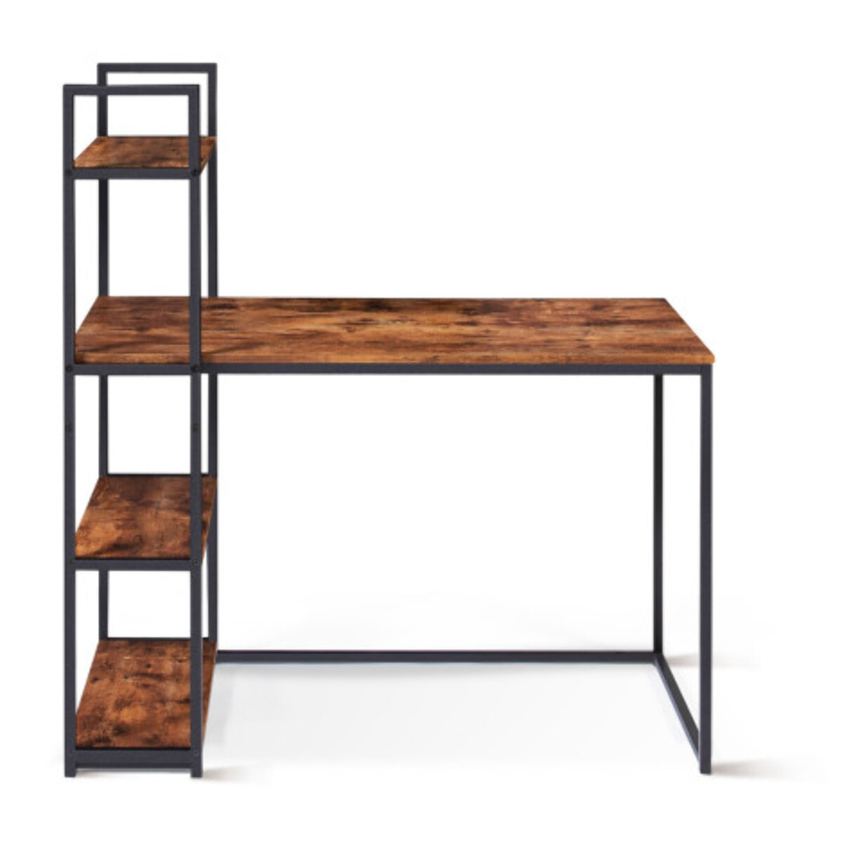 Bureau bibliothèque 2 en 1 Elize en bois et métal