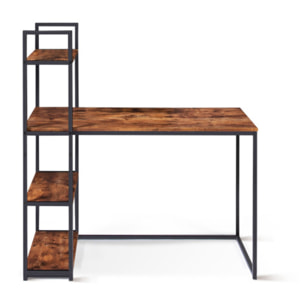 Bureau bibliothèque 2 en 1 Elize en bois et métal