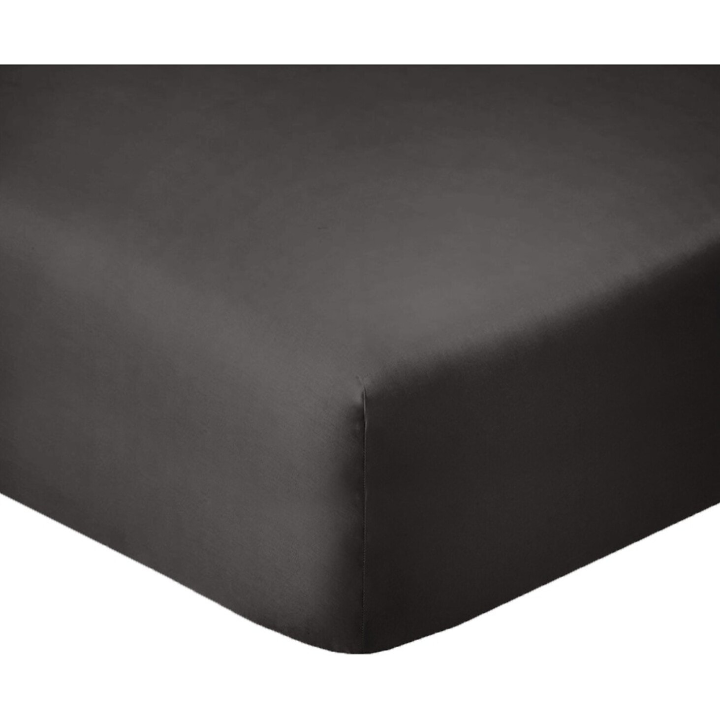 Drap housse coton gris fonce