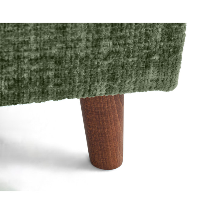 Rune - canapé d'angle gauche 4 places en velours texturé - Vert sauge