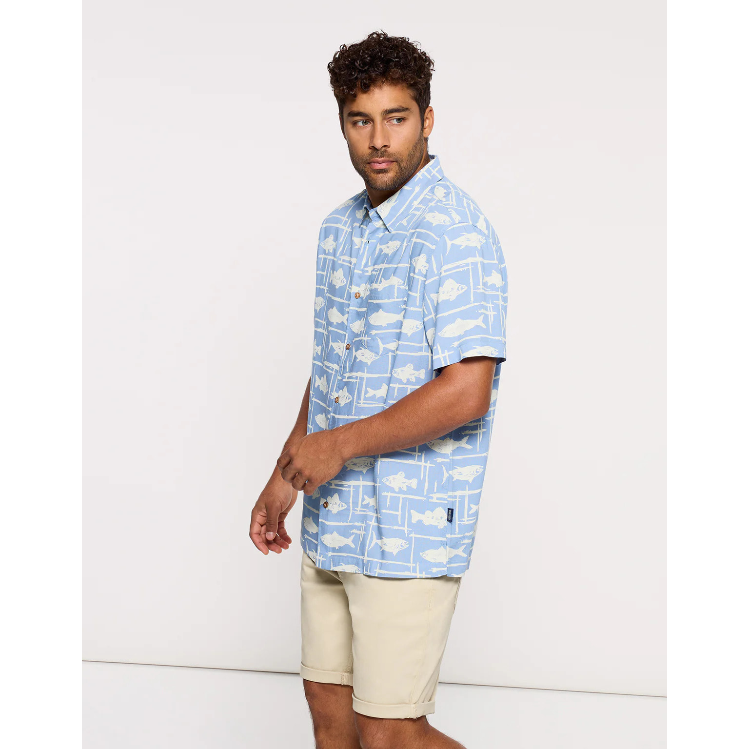 Camisa Manga Corta Azul Celeste - Moofy