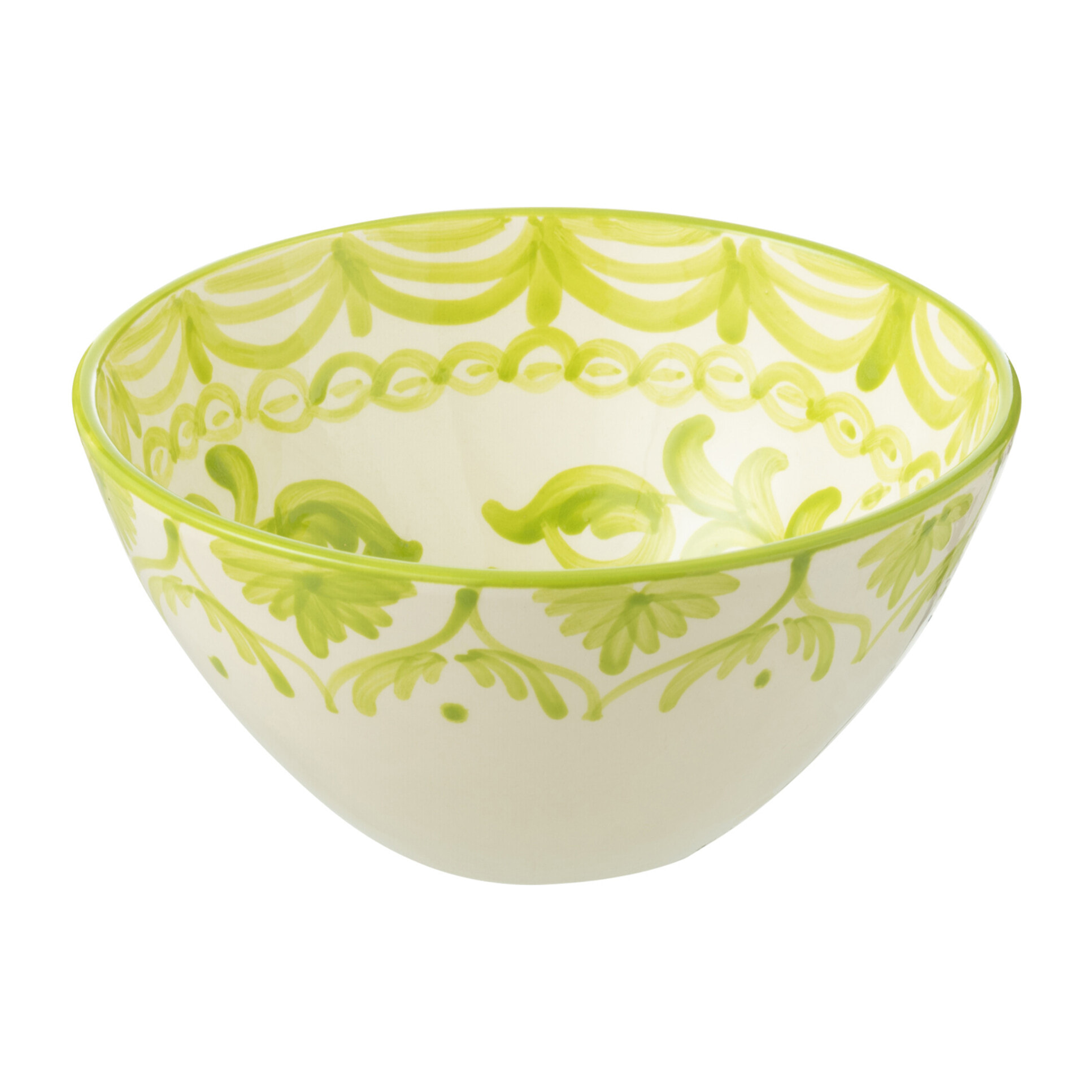 J-Line bol Granada High  - céramique - blanc/vert - medium - Ø 22 cm