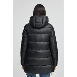 Giaccone Silvon Coat nero con logo Polo Club