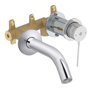 Mitigeur lavabo encastré Grands Boulevards Chromé  + poignée + corps encastré