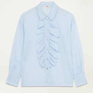 Oltre - Camisa con rouches - Light - blue