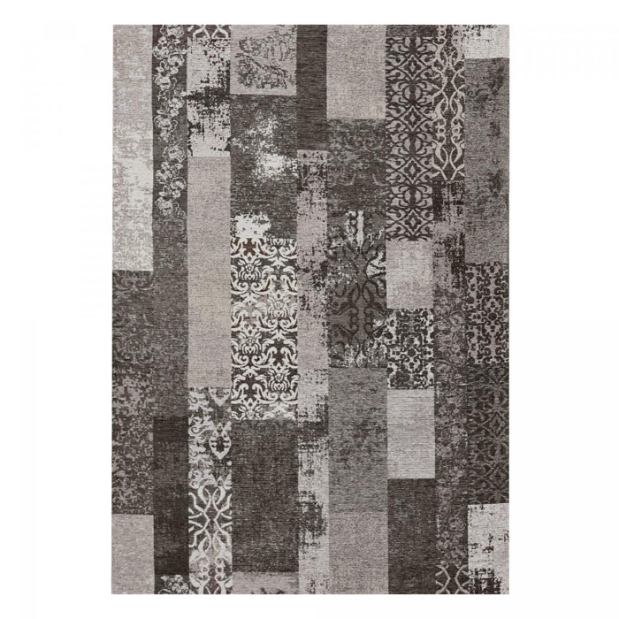 Tapis salon et chambre tissé en acrylique motif rétro-vintage FUFE