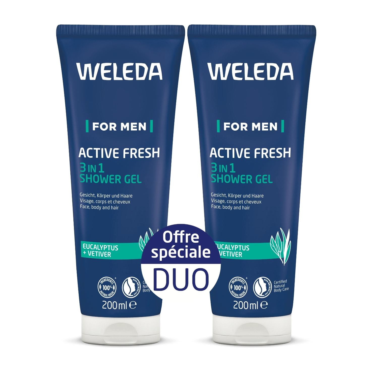 WELEDA - Duo Active Fresh - Gel Douche énergisant - 2x200 ml