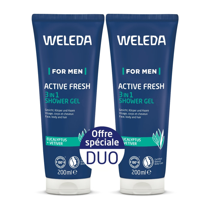 WELEDA - Duo Active Fresh - Gel Douche énergisant - 2x200 ml