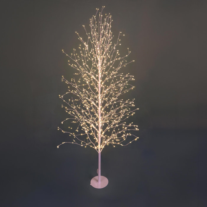 Albero artificiale con 3000 Micro Led da esterno - Pezzi 1 - Colore Giallo - 33x210Hx33cm - Bianchi Dino