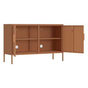 Credenza in metallo 2 ante 100x40x72cm mattone - Pop