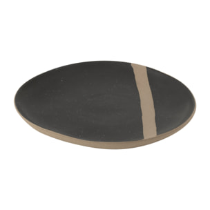 J-Line assiette - céramique - noir/taupe - small