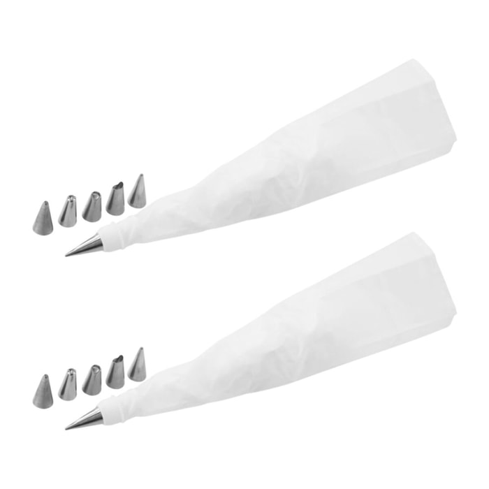 Ensemble de 2 Poches à douille et 6 embouts en inox 33 cm Zenker Smart Pastry