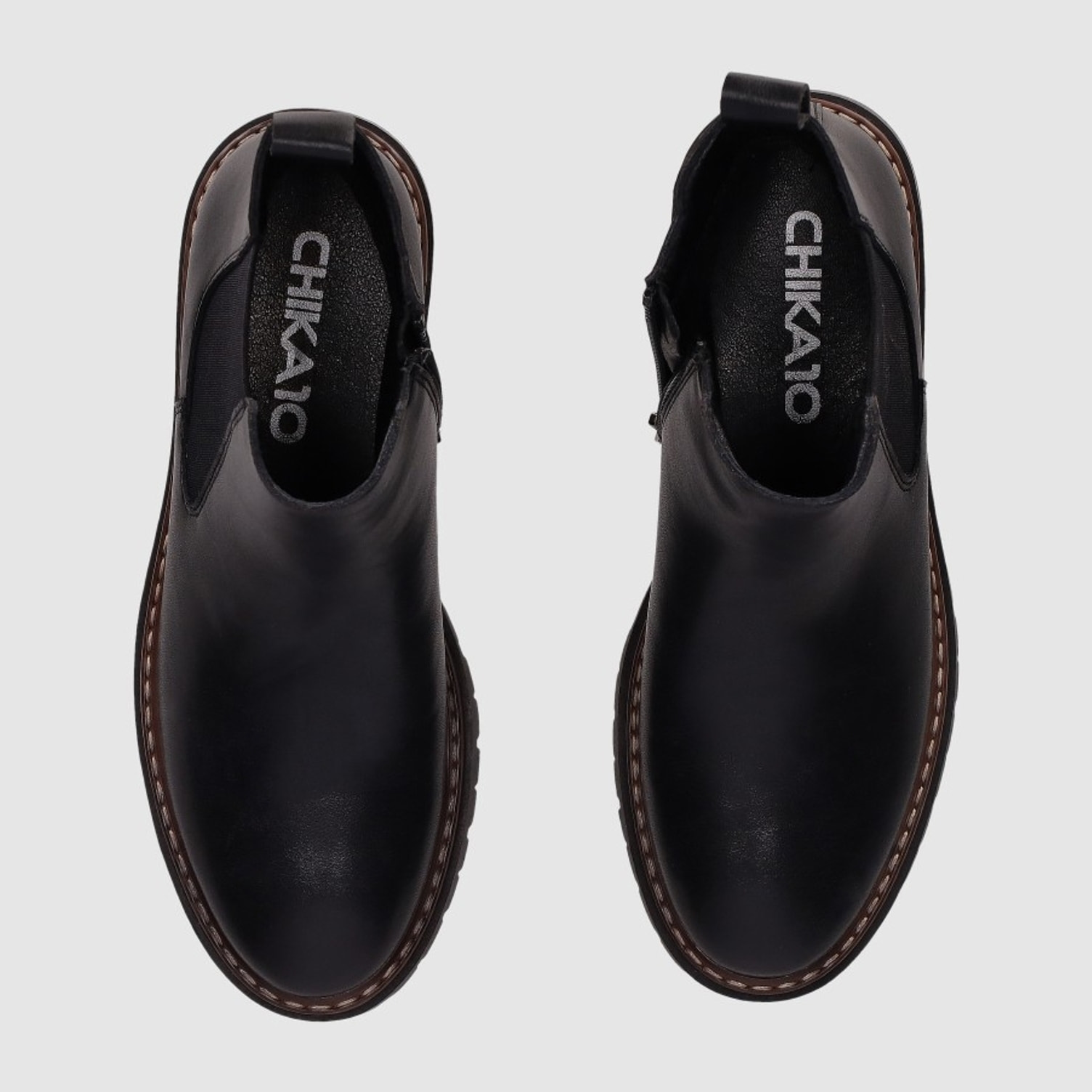 Botines de Piel - Negro - Tacón: Bajo