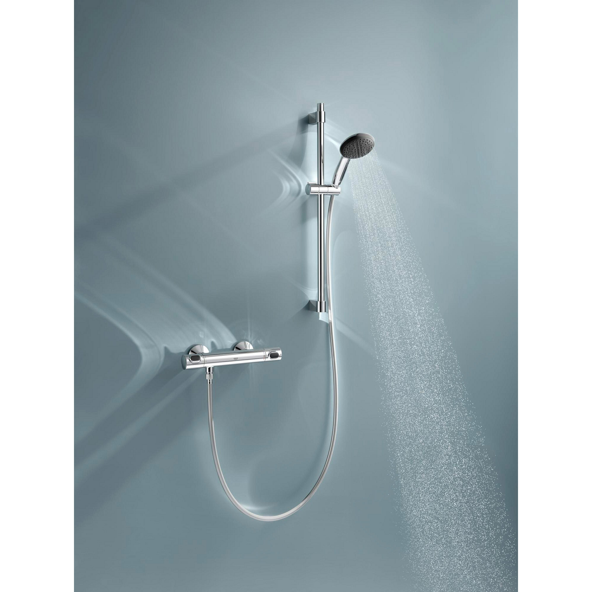 Mitigeur thermostatique de douche Precision Flow avec barre 60cm