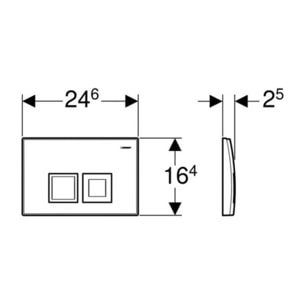 Delta35 plaque de déclenchement double touche, chrome mat  (115.135.46.5)