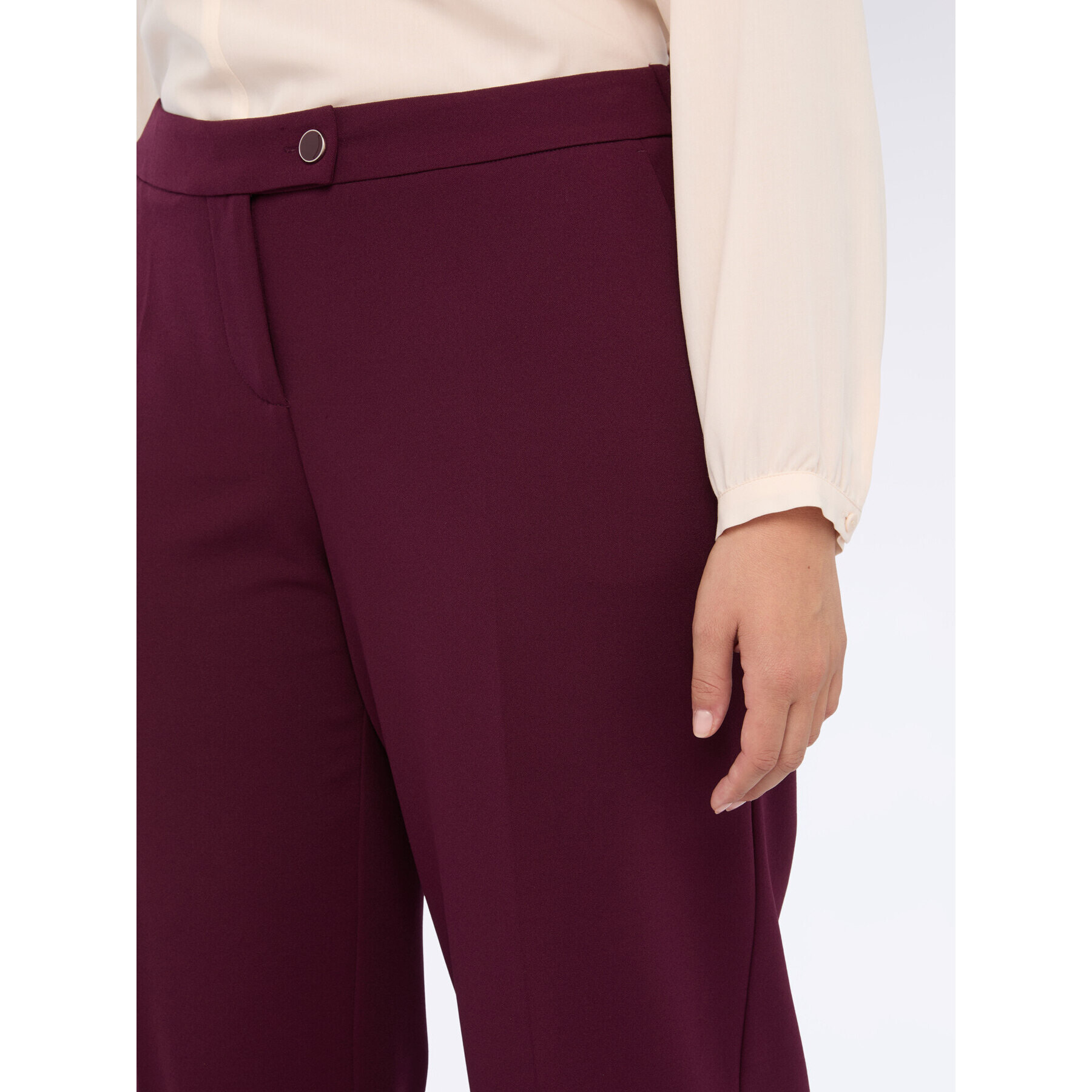Fiorella Rubino - Pantaloni wide leg in tessuto stretch - Bordeaux