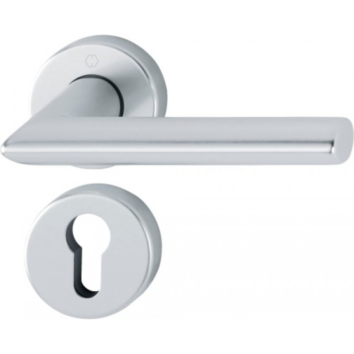 Paire de béquilles sur rosace Stockholm HOPPE 1140/42K/42KS Argent Alu - Clé i - 2834295