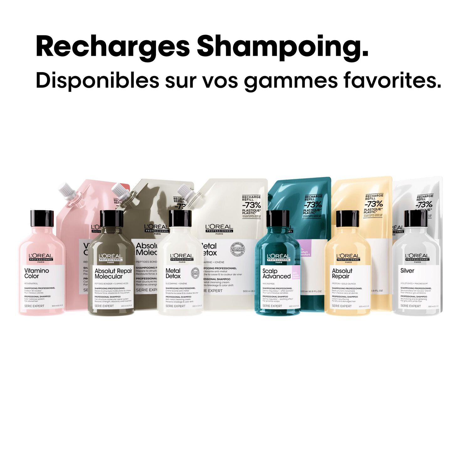 Serie Expert Absolut Repair Molecular - Éco-Recharge Shampooing Réparateur