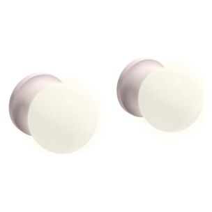 Paire d'appliques murales Cléo 1889 Rose pâle velours