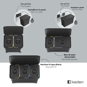 Sistema de clasificación de reciclaje1x10l + 1x23l keden