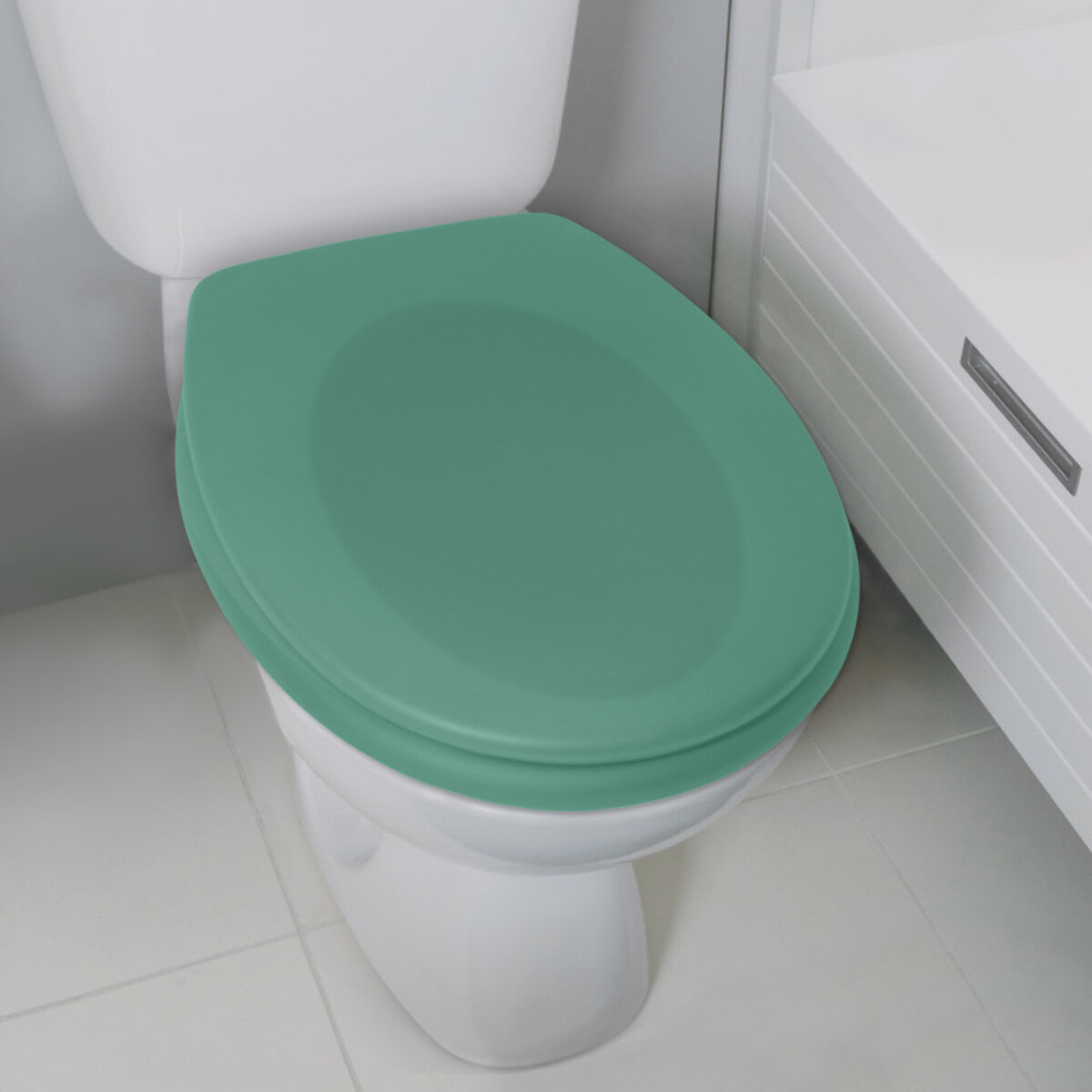 Abattant wc Thermo dur avec frein de chute NEELA Vert mat - Charnières ABS Chromé Spirella