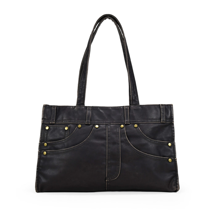 Bolso de hombro marrón vintage