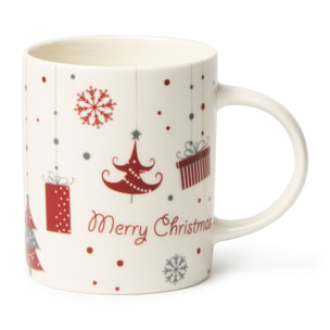 Set 4 Mug Excelsa - Merry Christmas, New Bone China Bianca