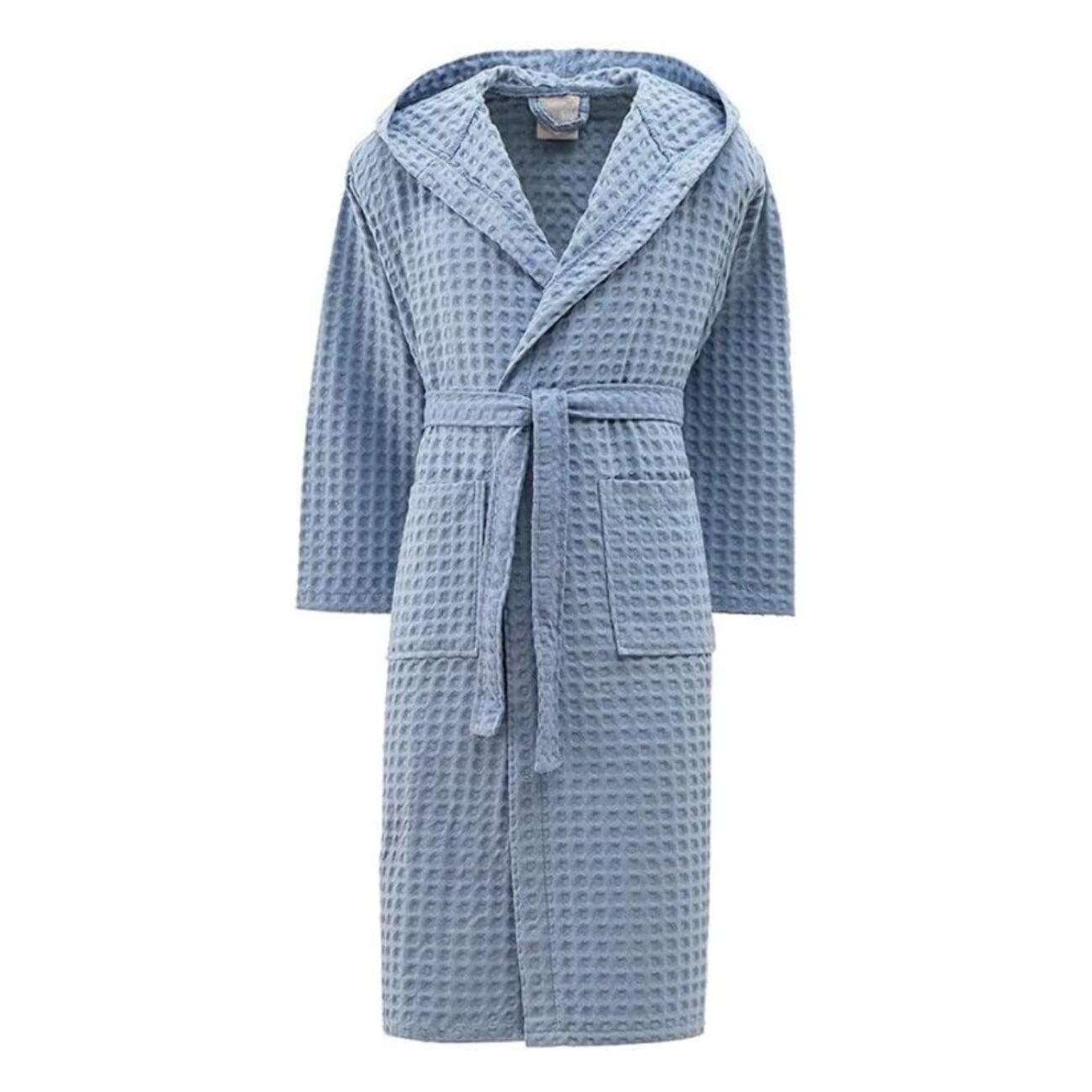 INTRECCI Accappatoio Tinta Unita Nido d’Ape 100% Cotone, Accappatoio Unisex Adulto con Cappuccio e Cinture