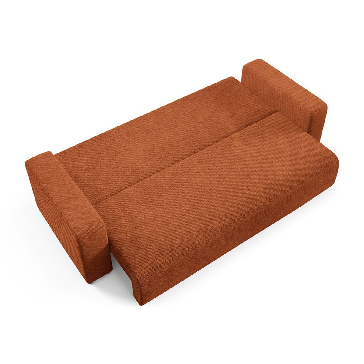 GLORIA - Canapé droit convertible 3 places en tissu terra