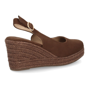 Alpargata cuña mujer talón abierto y pulsera ajustable