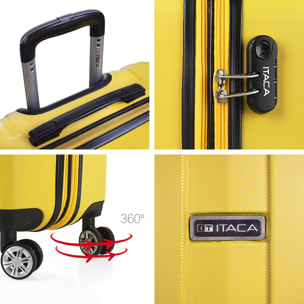 Juego De Maletas Rígidas Abs Itaca Sevron Amarillo