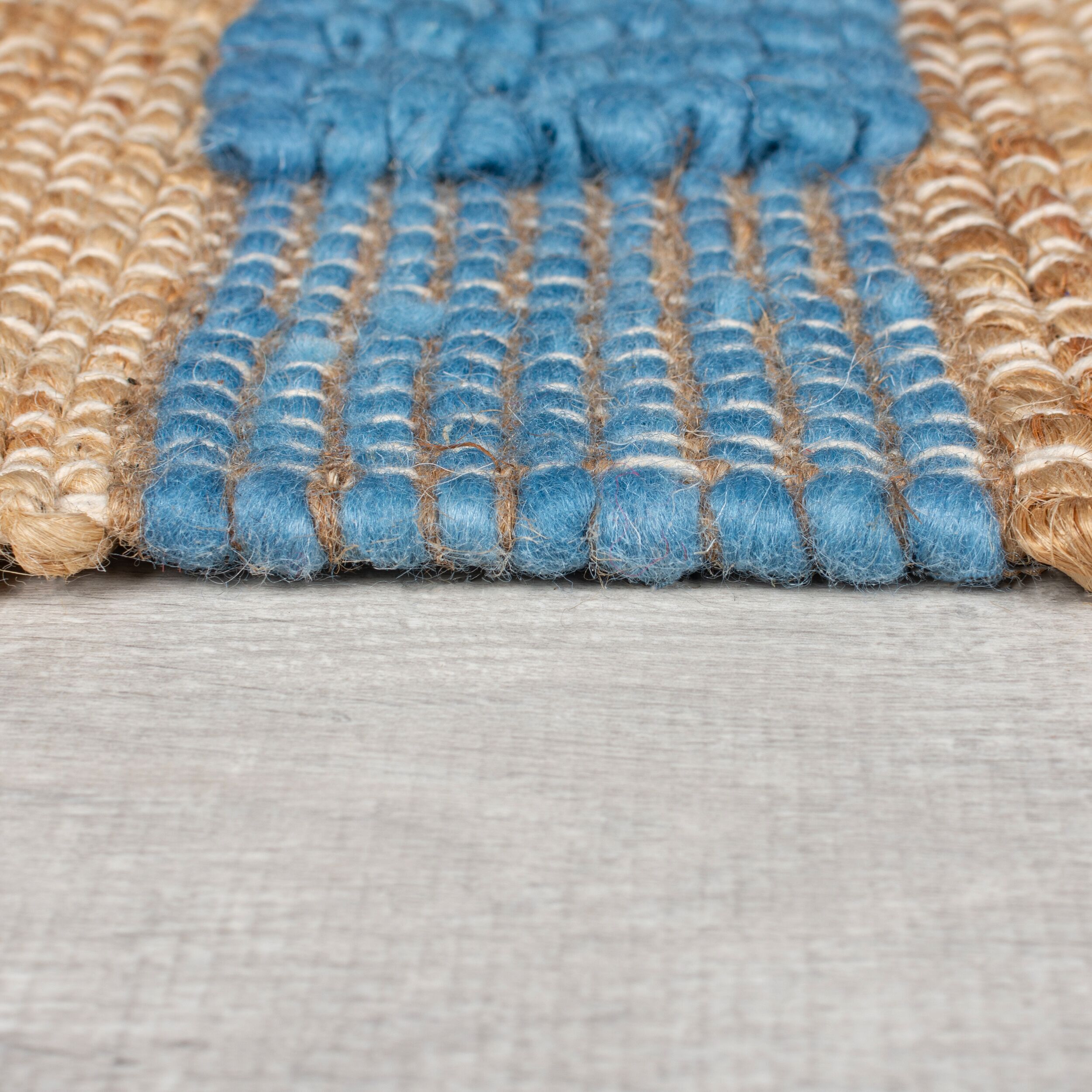 Tapis en jute Medina bleu Bleu